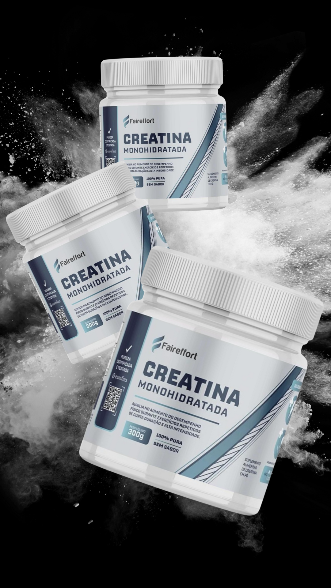 Faireffort - Creatina Premium 100% Pura 300g - Com Laudo