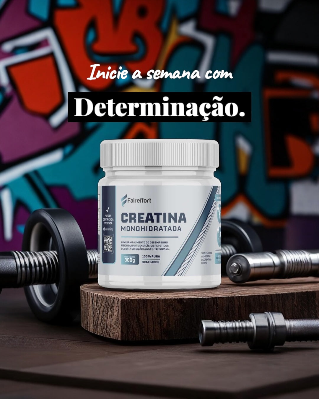 Faireffort - Creatina Premium 100% Pura 300g - Com Laudo